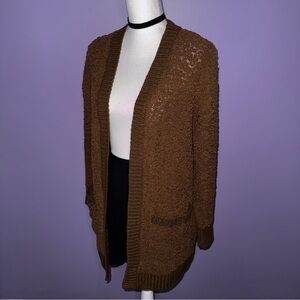 NEW Zenana Brown Popcorn Cardigan